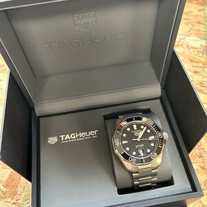 TAG Heuer Black and Silver Dive Watch